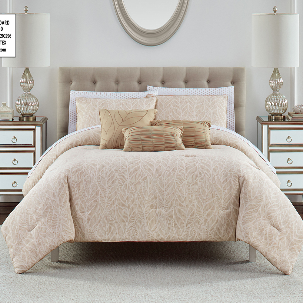 99.99 ٪ Polyester Jacquard Yarn Cofforter 6 قطعه مجموعه