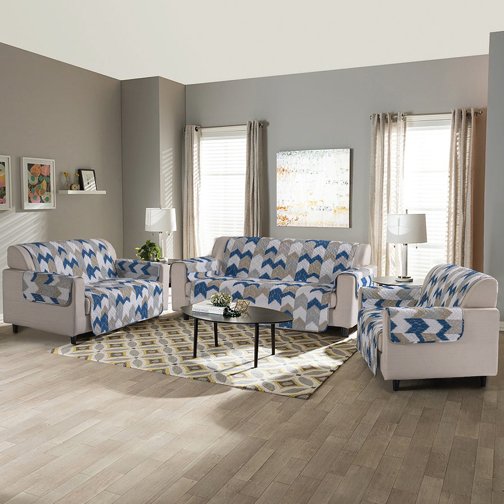 99.99 ٪ پلی استر چاپ شده و جامد دو طرفه با روکش مبل مجموعه 3 قطعه مجموعه